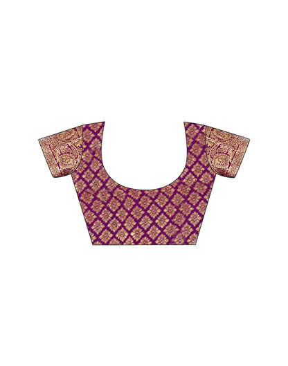 Purple Silk Woven Saree