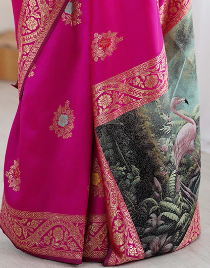 Pink Silk Woven Saree