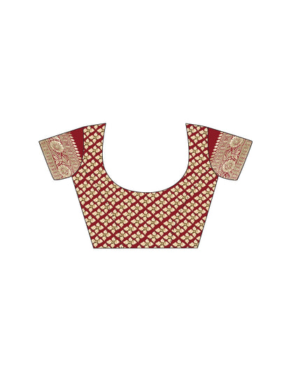 Red Silk Woven Saree