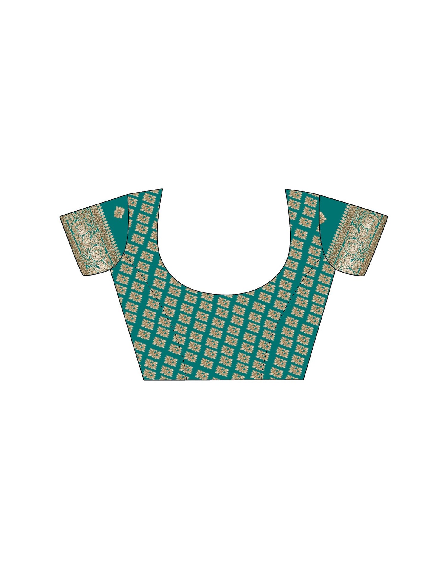 Teal Green Silk Woven Saree