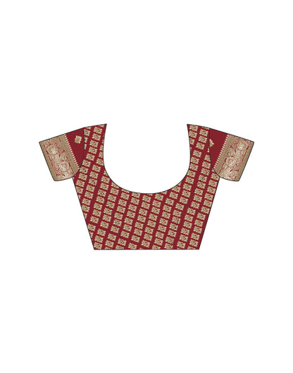 Red Silk Woven Saree