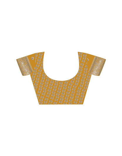 Yellow Silk Woven Saree