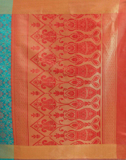 Teal Blue Silk Woven Patola Saree