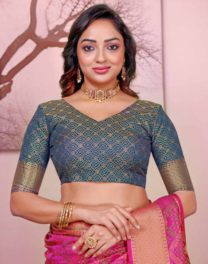Magenta Silk Woven Patola Saree