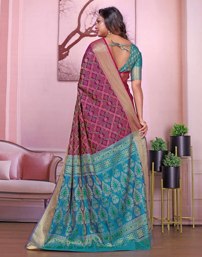 Dark Purple Silk Woven Patola Saree