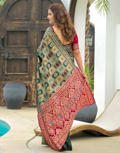 Green Silk Woven Banarasi Saree