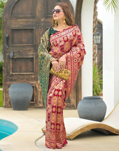 Red Silk Woven Banarasi Saree