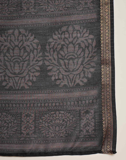 Dusty Wine Silk Printed Saree