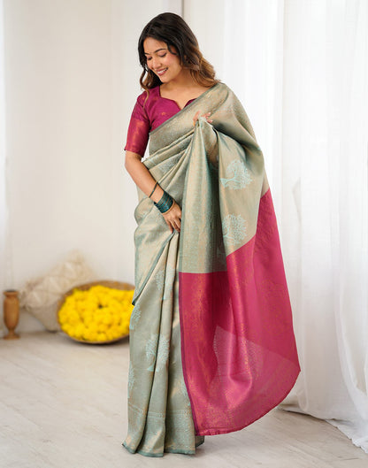 Mint Green Silk Woven Saree