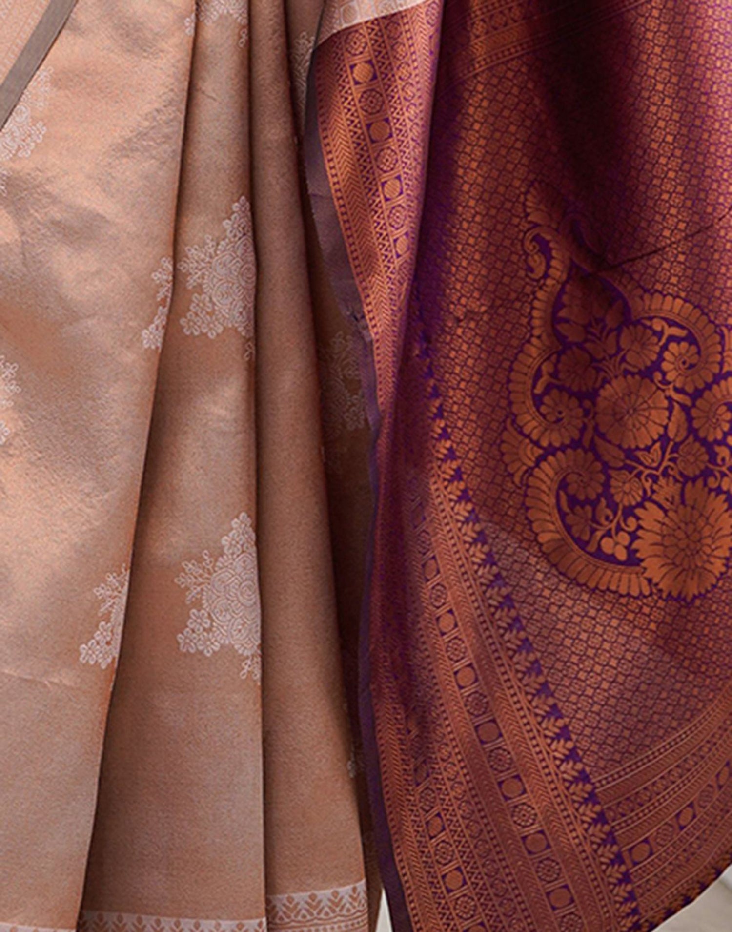 Mauve Silk Woven Saree