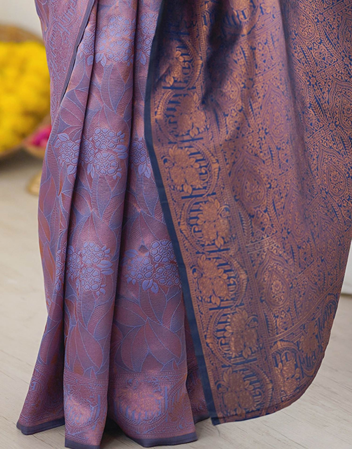 Lavender Silk Woven Saree