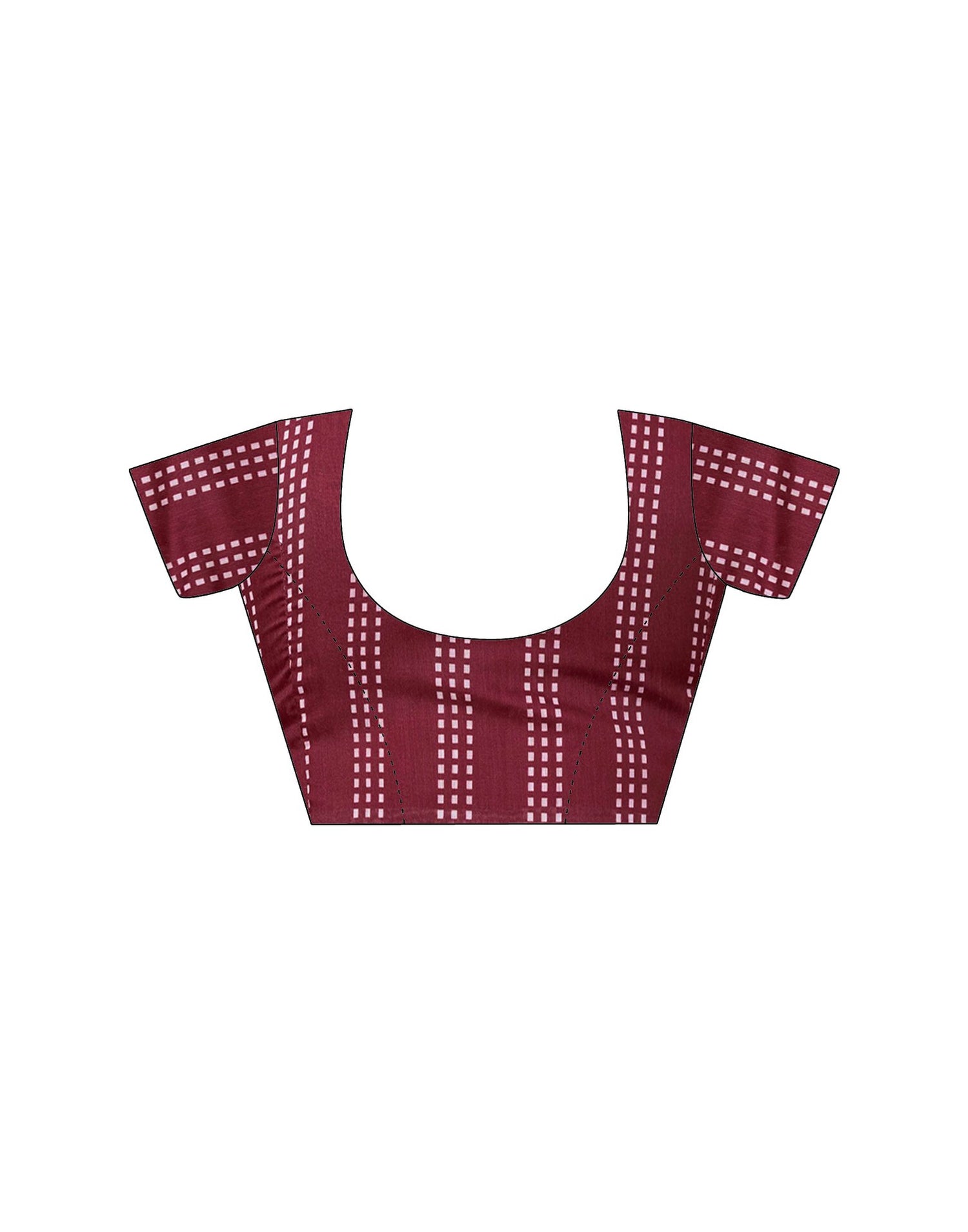 Ready To Wear Maroon Chanderi Printed Saree With Pocket