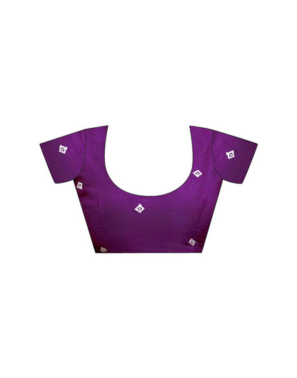 Dark Purple Shimmer Sequence Embroidery Saree