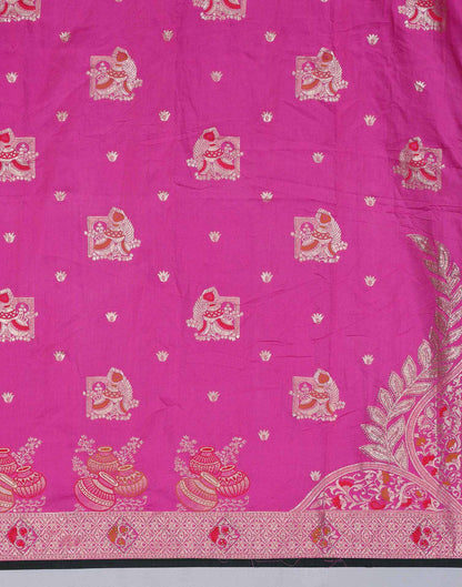 Pink Silk Woven Saree