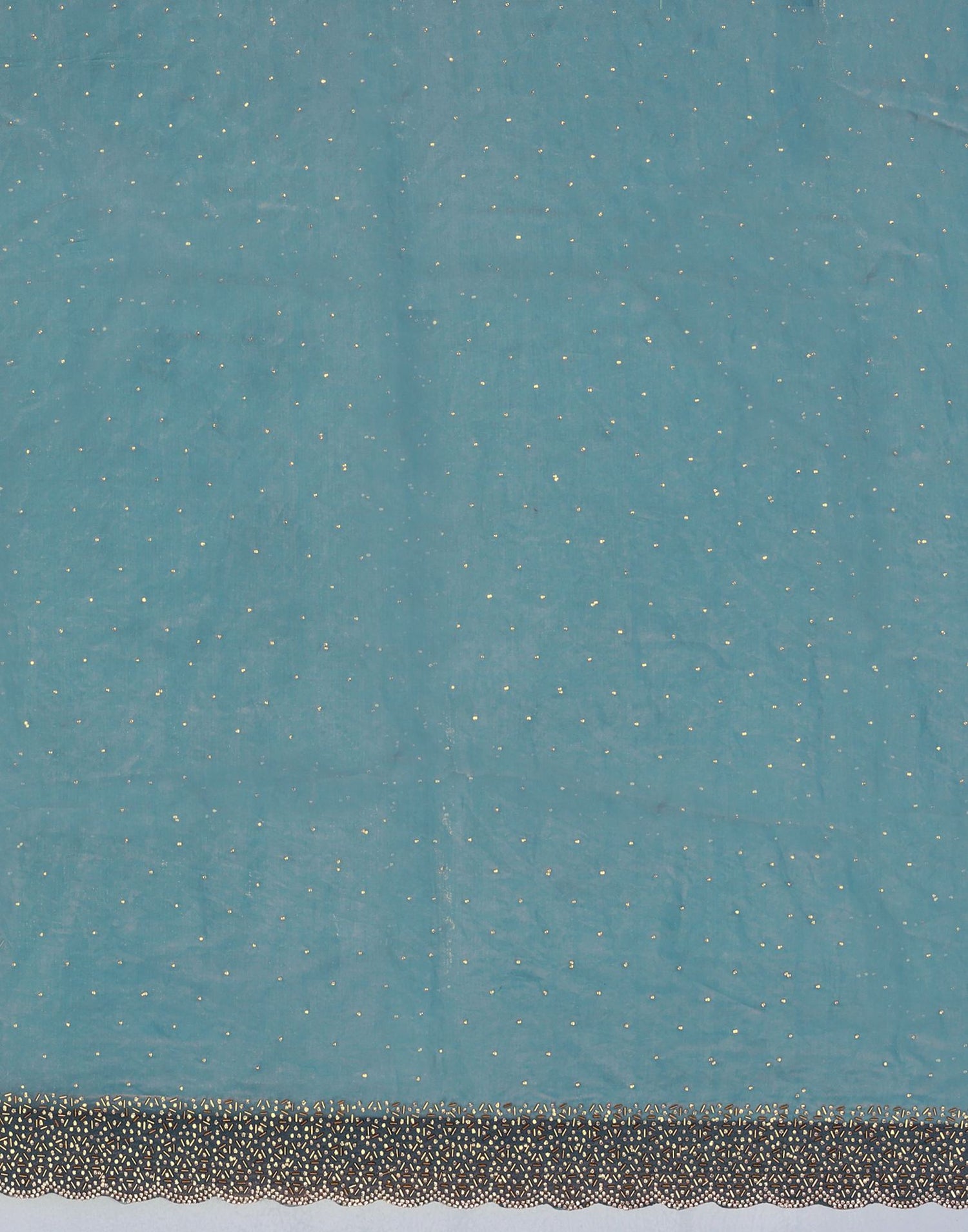 Light Blue Tissue Silk Stone Work Swarovski Saree