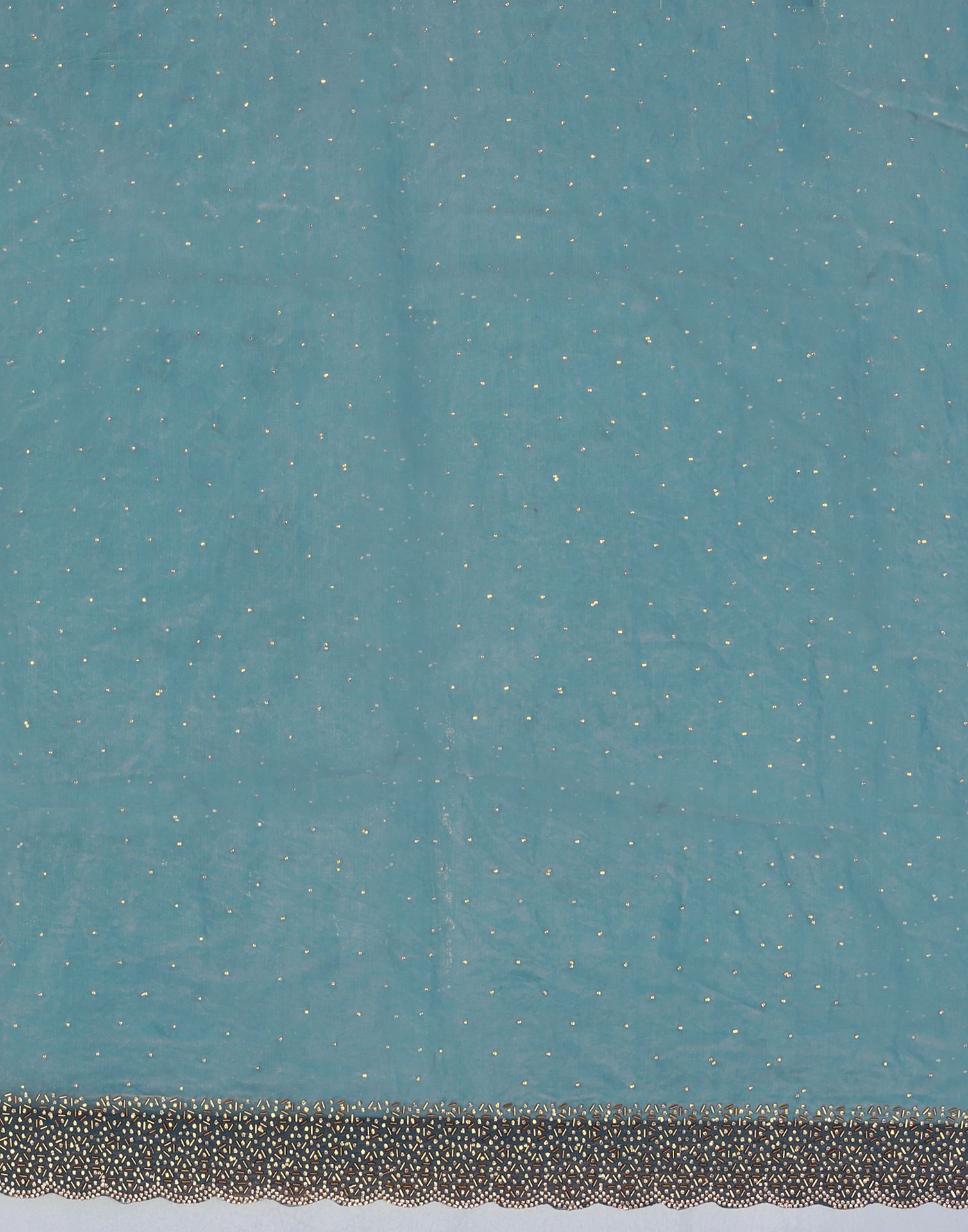 Light Blue Tissue Silk Stone Work Swarovski Saree
