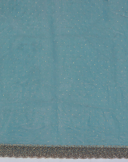 Light Blue Tissue Silk Stone Work Swarovski Saree