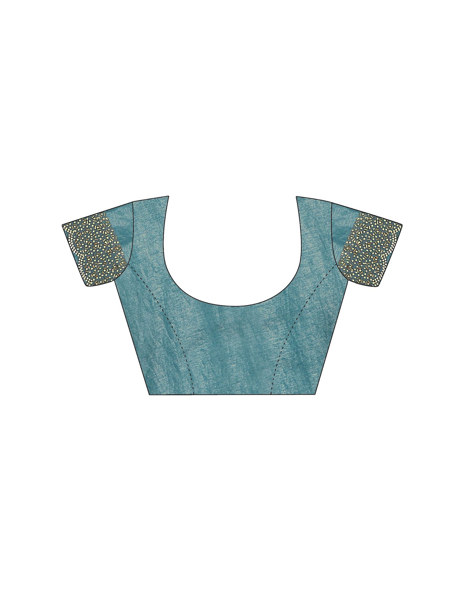 Light Blue Tissue Silk Stone Work Swarovski Saree