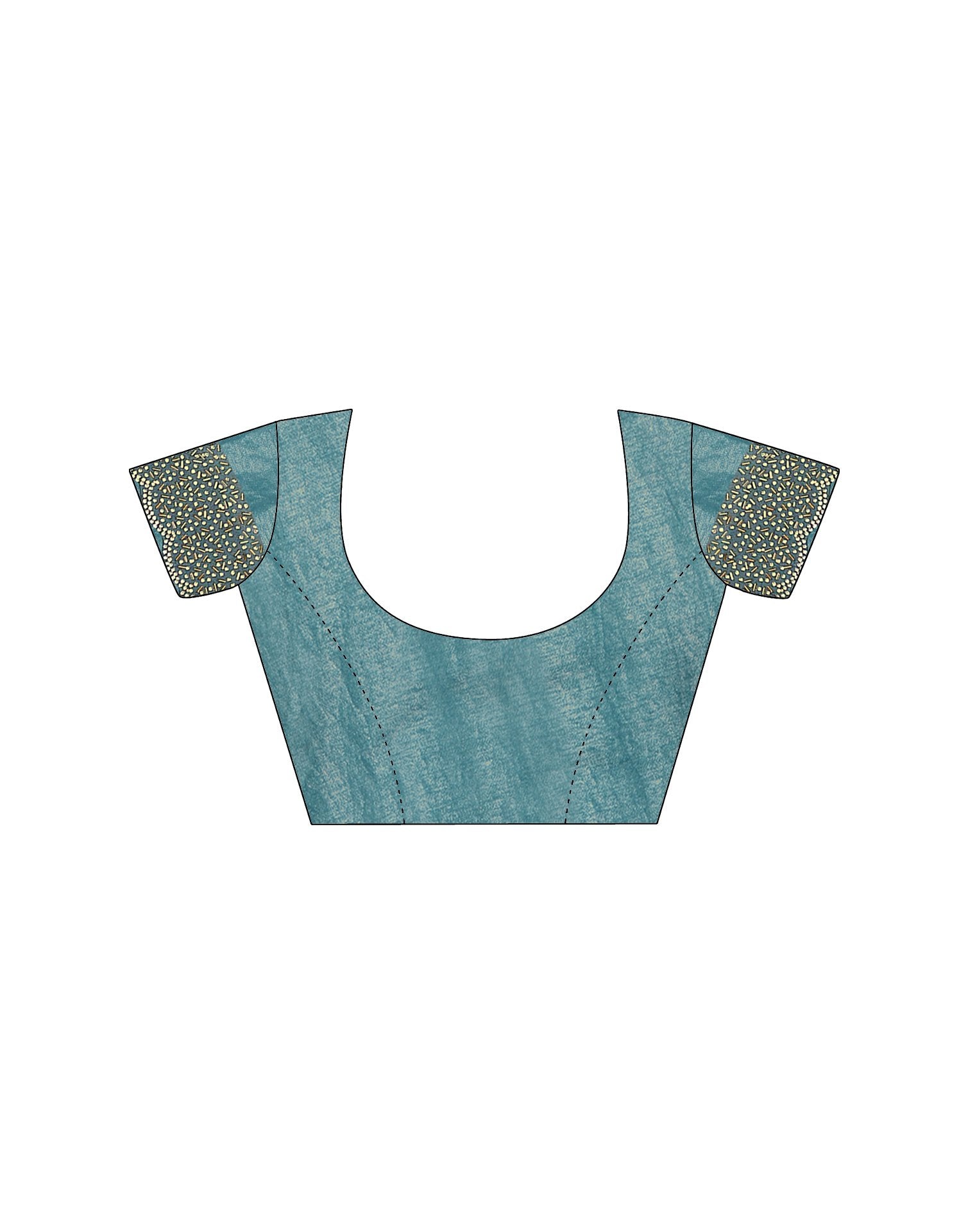 Light Blue Tissue Silk Stone Work Swarovski Saree