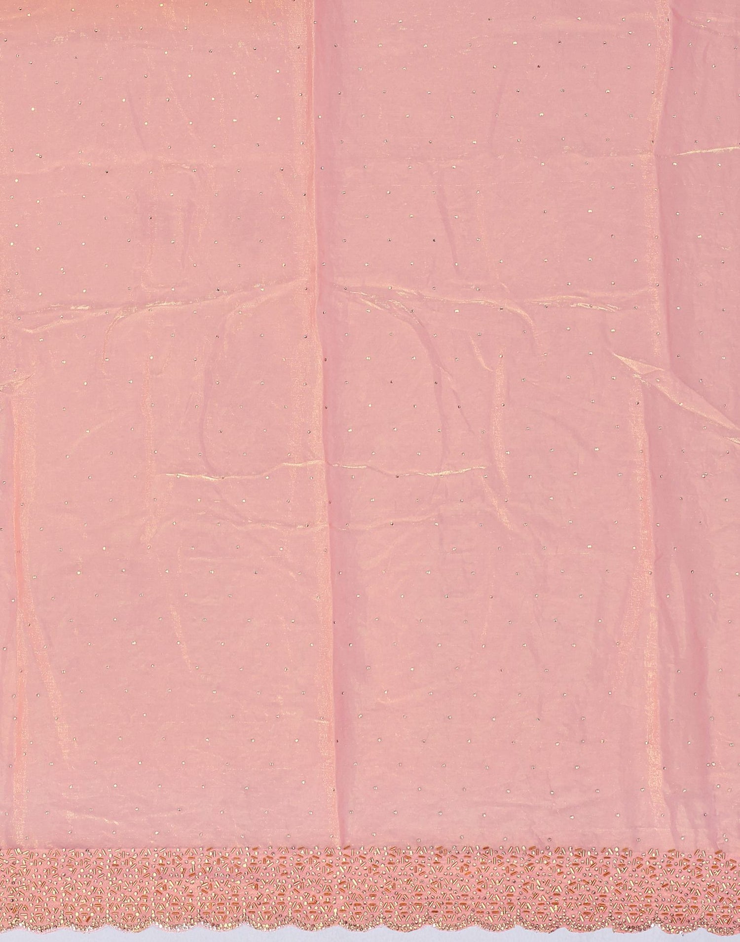 Light Pink Tissue Silk Stone Work Swarovski Saree