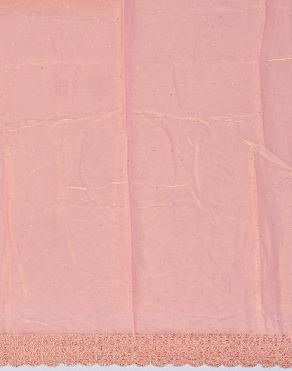 Light Pink Tissue Silk Stone Work Swarovski Saree