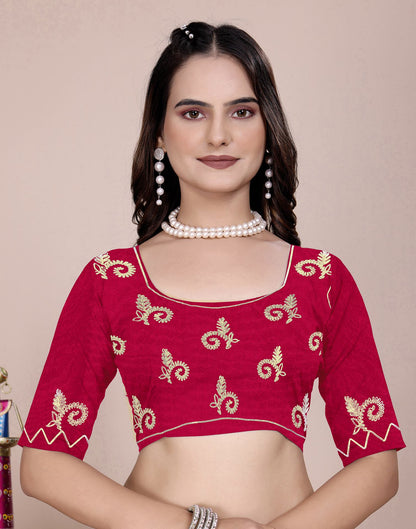Pink Chinnon Printed Bandhani Saree