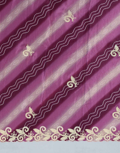 Dusty Wine Chinnon Printed Bandhani Saree