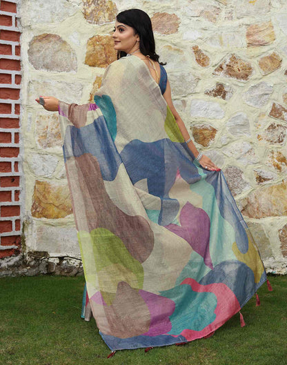 Multicoloured Cotton Printed Saree