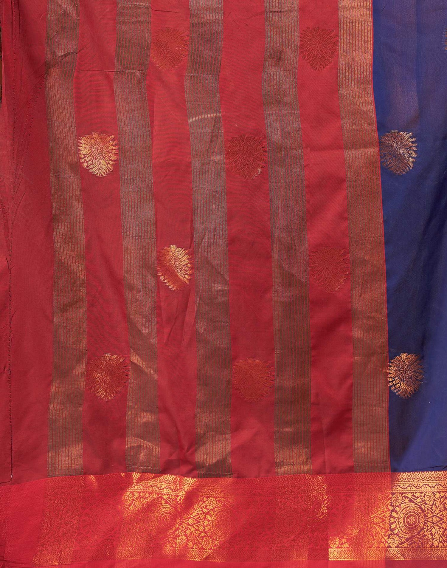 Navy Blue Silk Woven Saree
