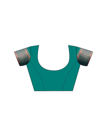 Teal Green Silk Woven Banarasi Saree