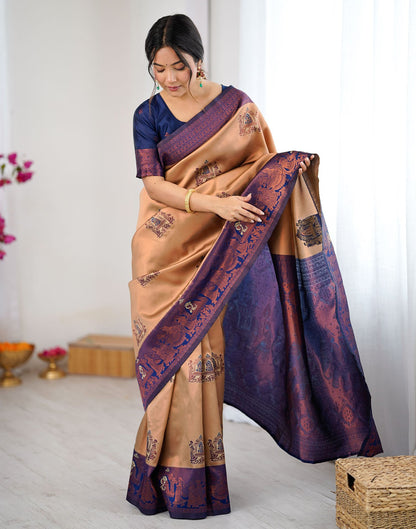 Light Brown Silk Woven Saree