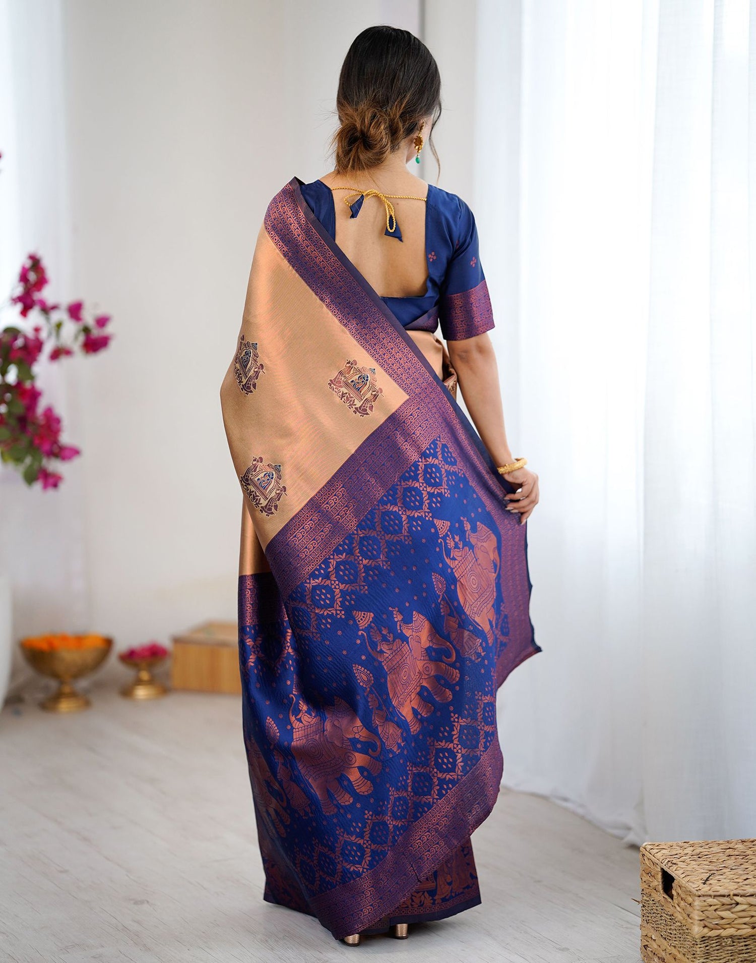 Light Brown Silk Woven Saree