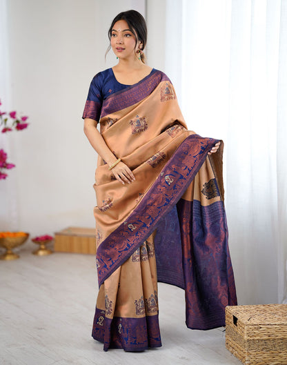 Light Brown Silk Woven Saree