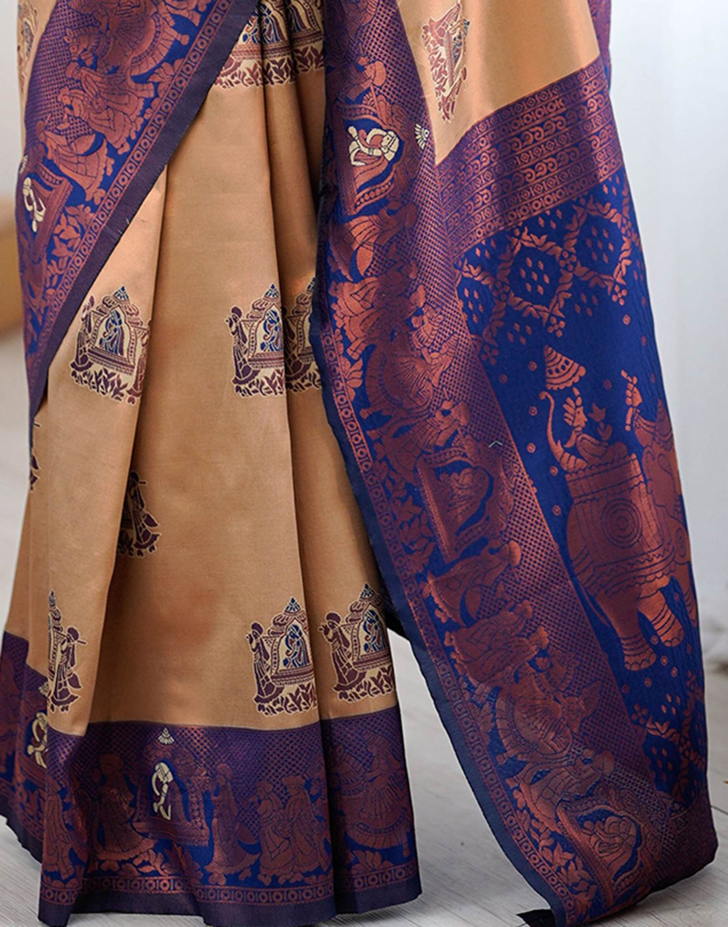 Light Brown Silk Woven Saree