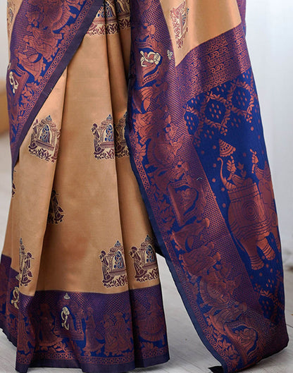 Light Brown Silk Woven Saree