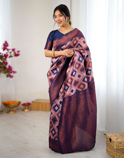 Mauve Silk Woven Saree