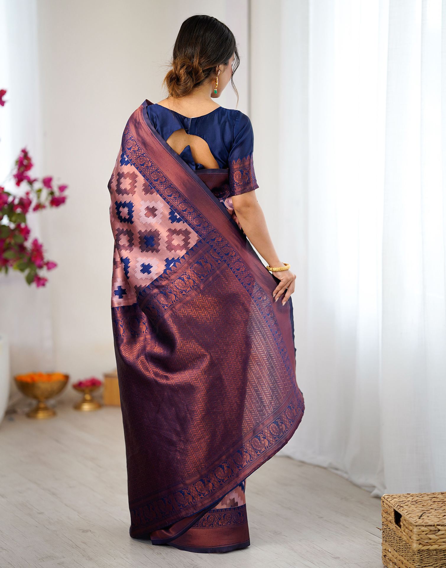 Mauve Silk Woven Saree