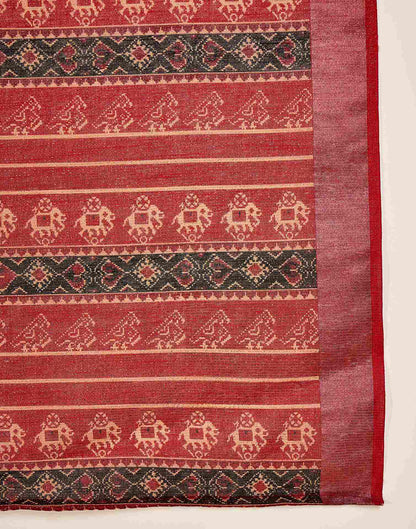 Black Cotton Printed Saree