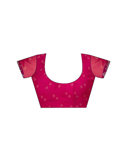 Pink Georgette Printed Laheriya Saree