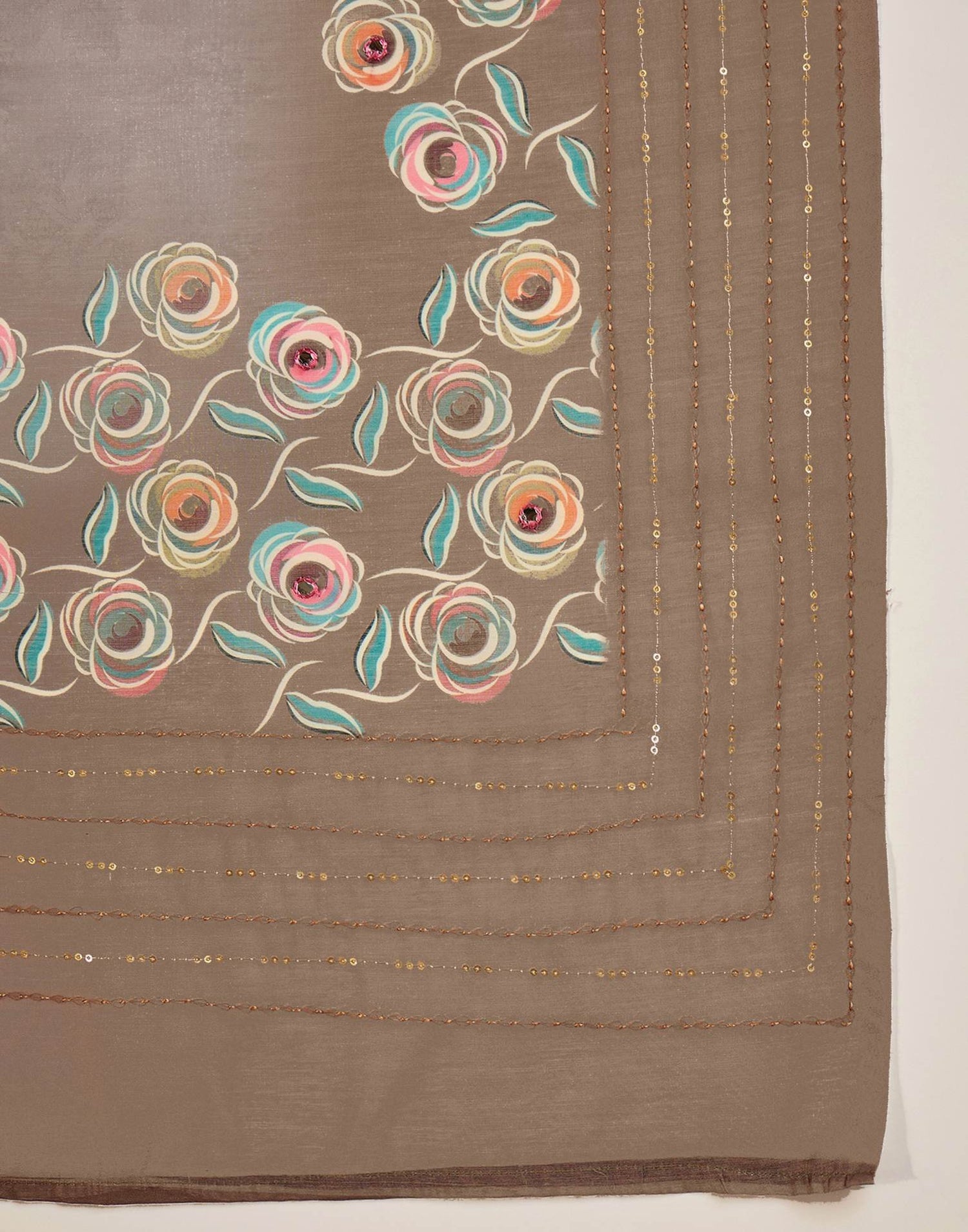 Mauve Linen Printed Saree