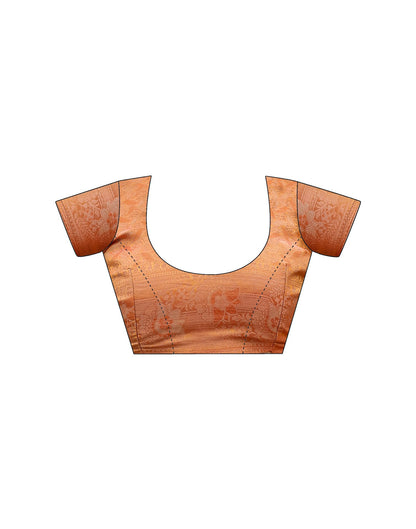Pastel Orange Chanderi Silk Woven Banarasi Saree