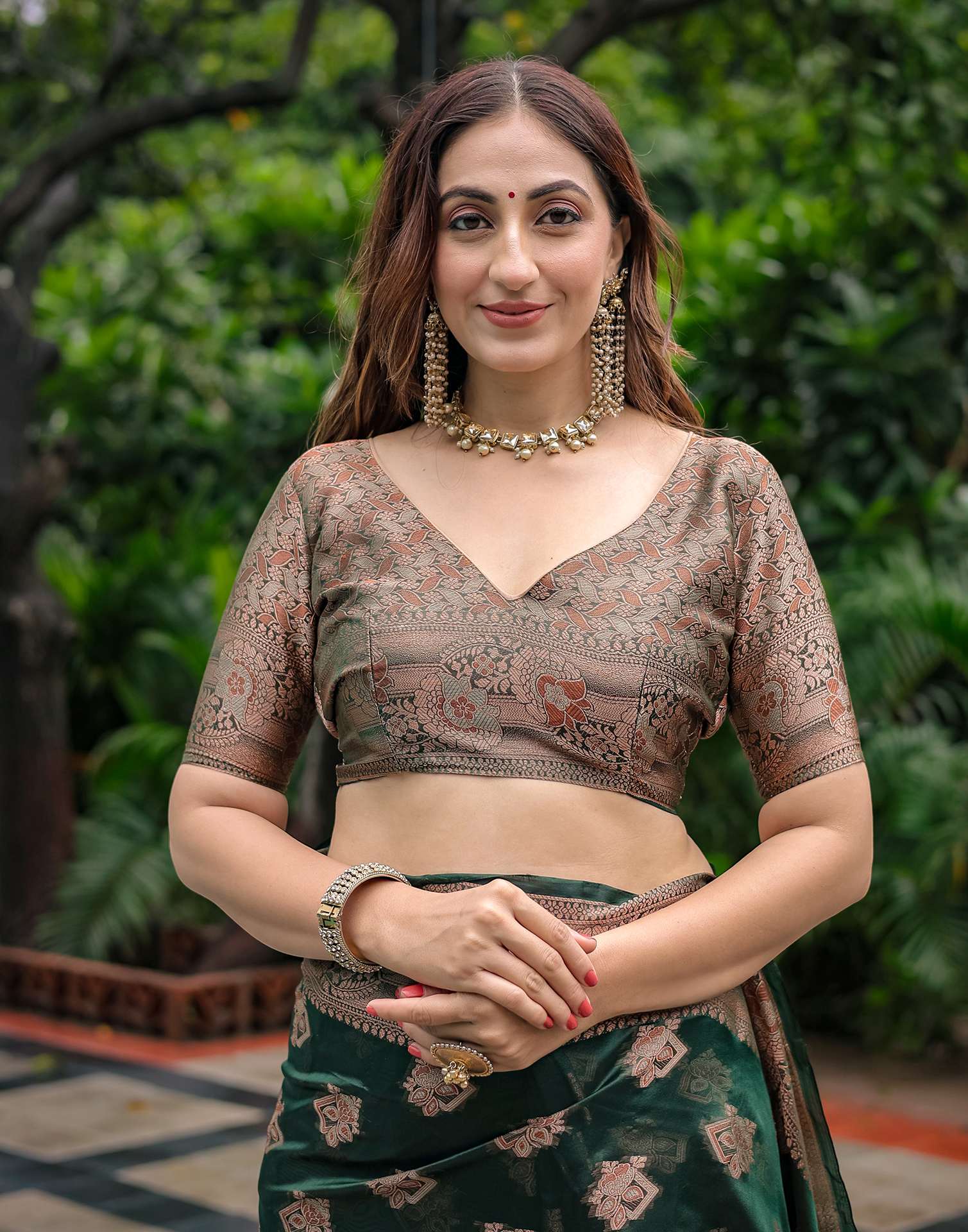 Green Chanderi Silk Woven Banarasi Saree