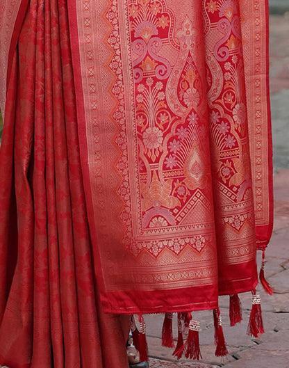 Red Silk Woven Banarasi Saree