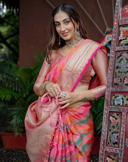 Rose Pink Silk Woven Saree