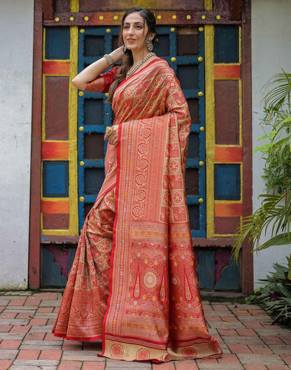 Light Brown Silk Woven Saree