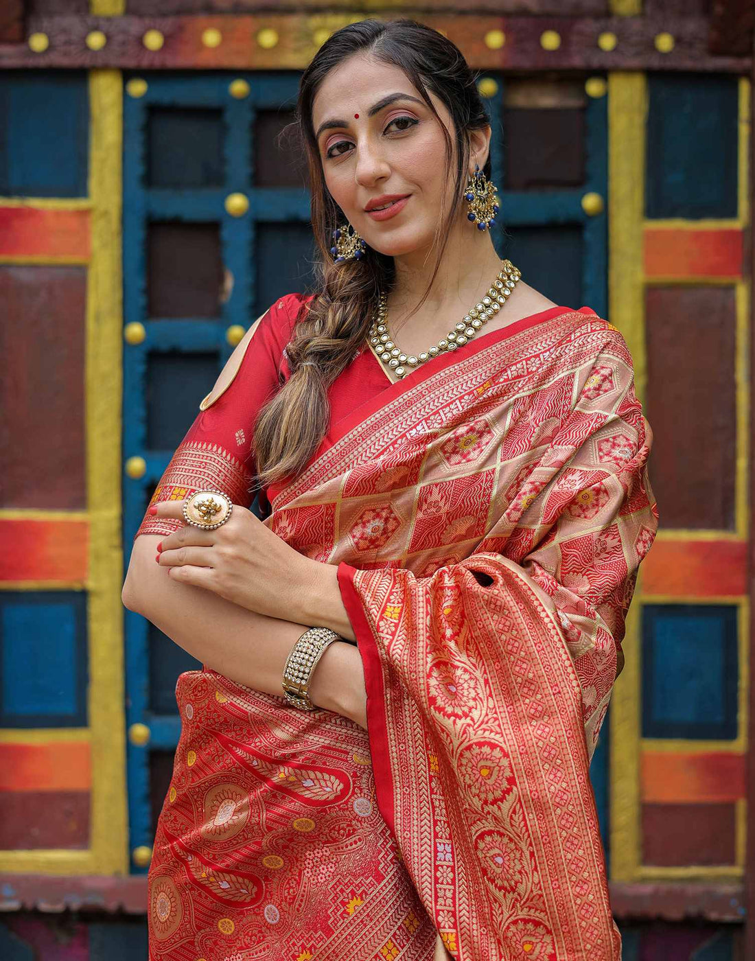 Light Brown Silk Woven Saree