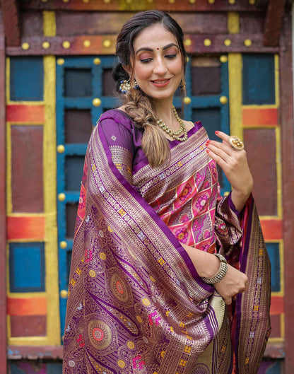 Pink Silk Woven Saree