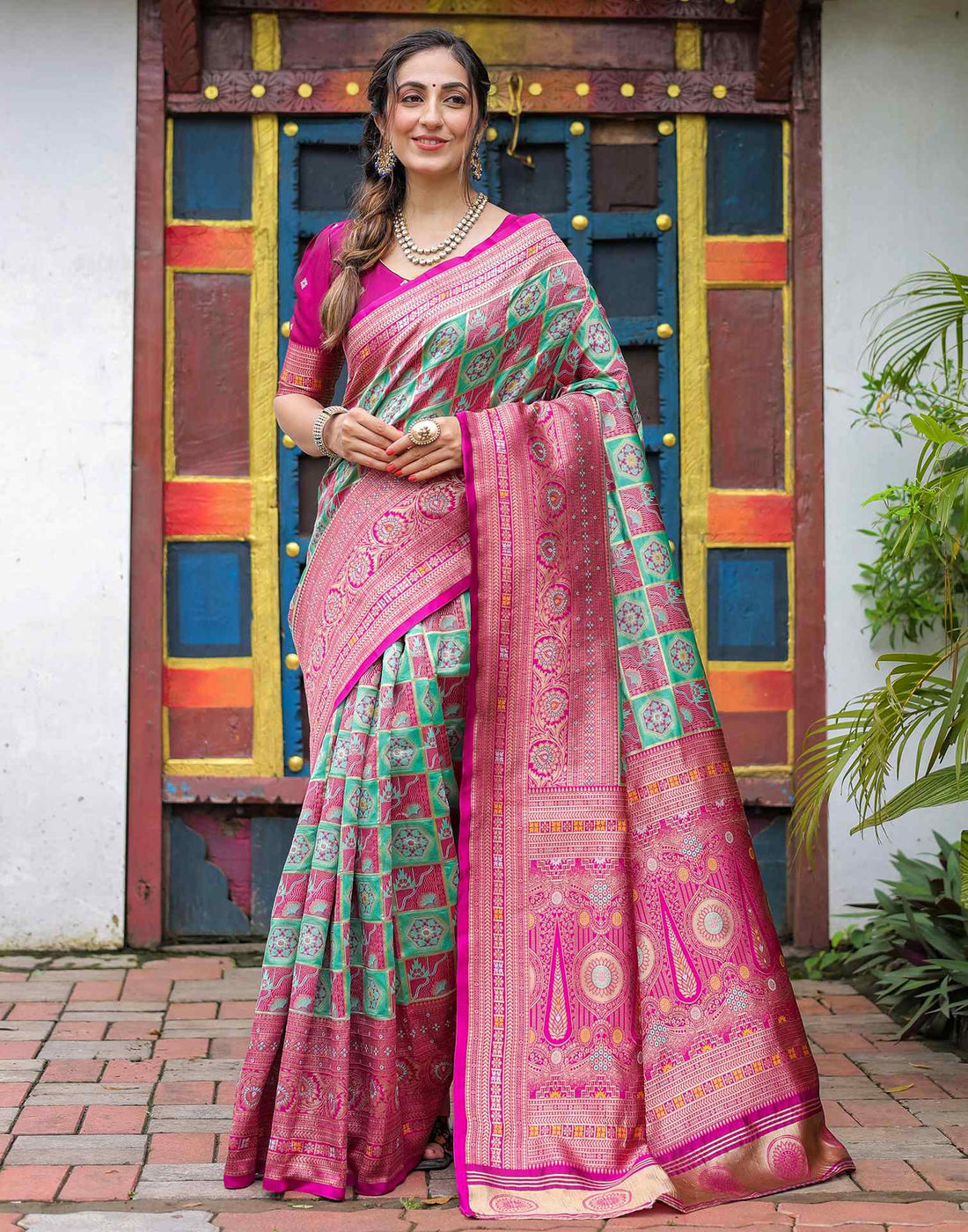 Mint Green Silk Woven Saree