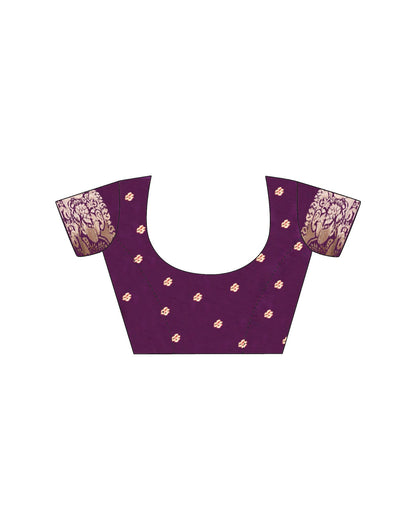 Dark Purple Silk Woven Banarasi Saree