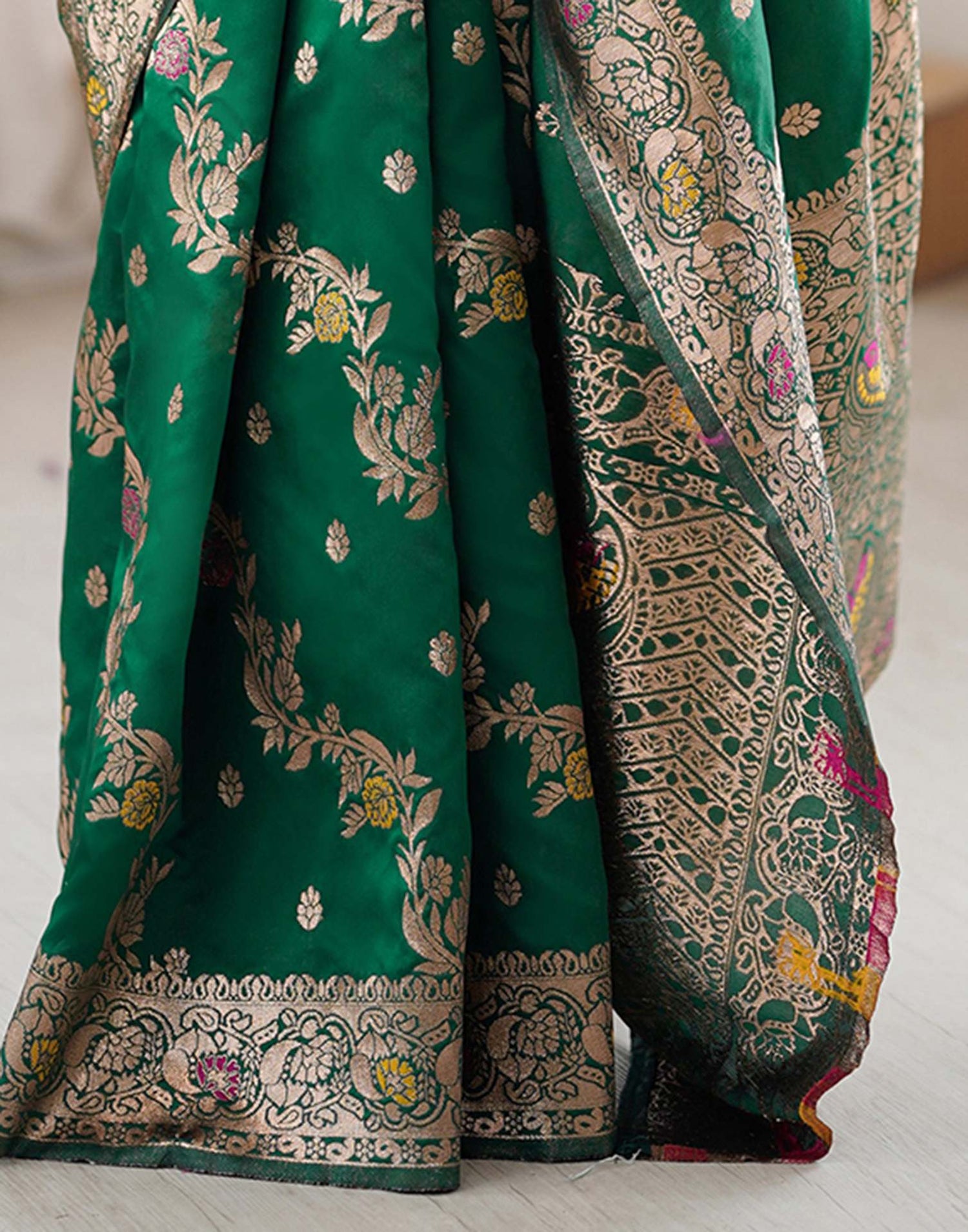 Green Silk Woven Banarasi Saree